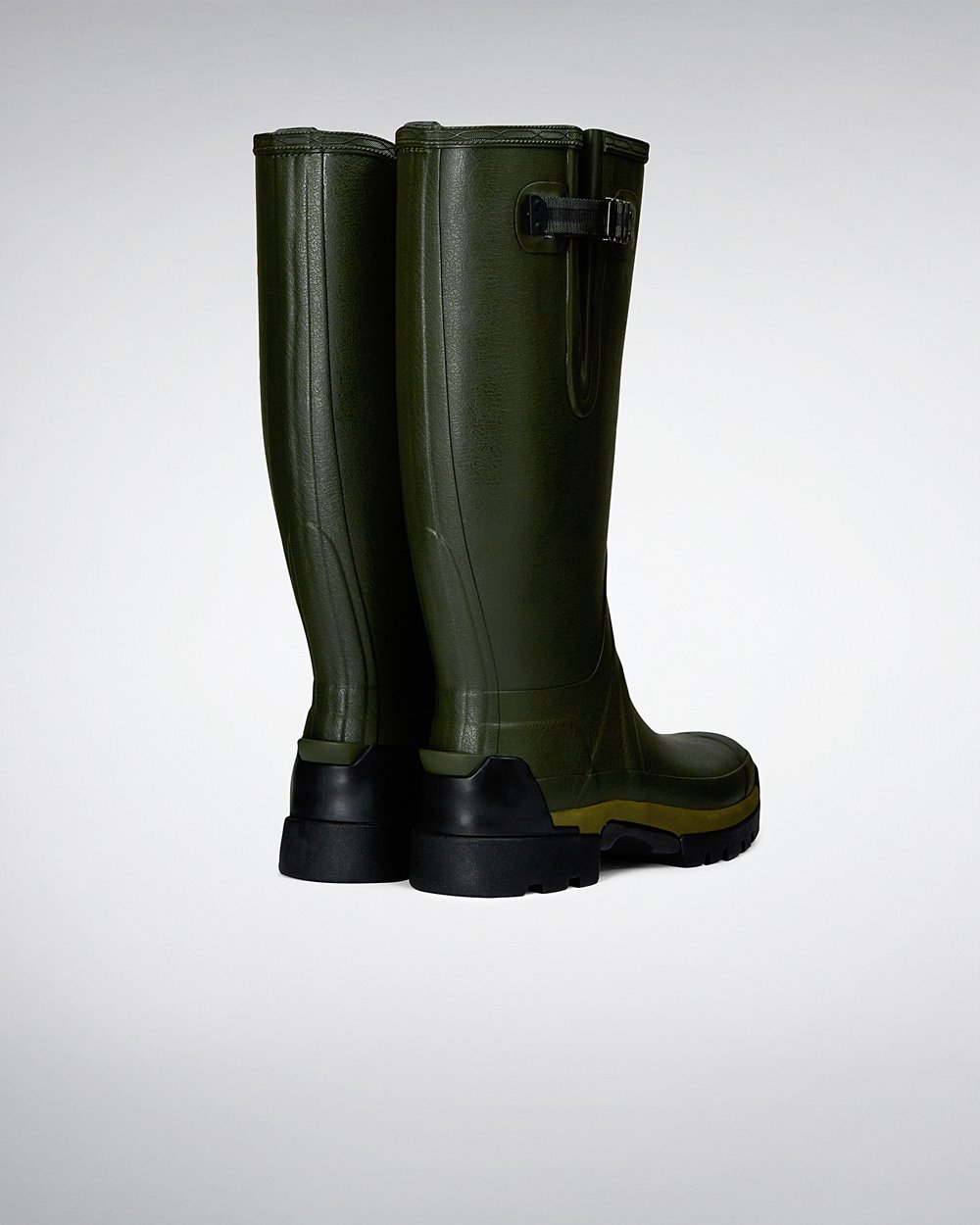 Mens Tall Rain Boots - Hunter Balmoral Adjustable 3Mm Neoprene (96VZIFYTR) - Dark Olive